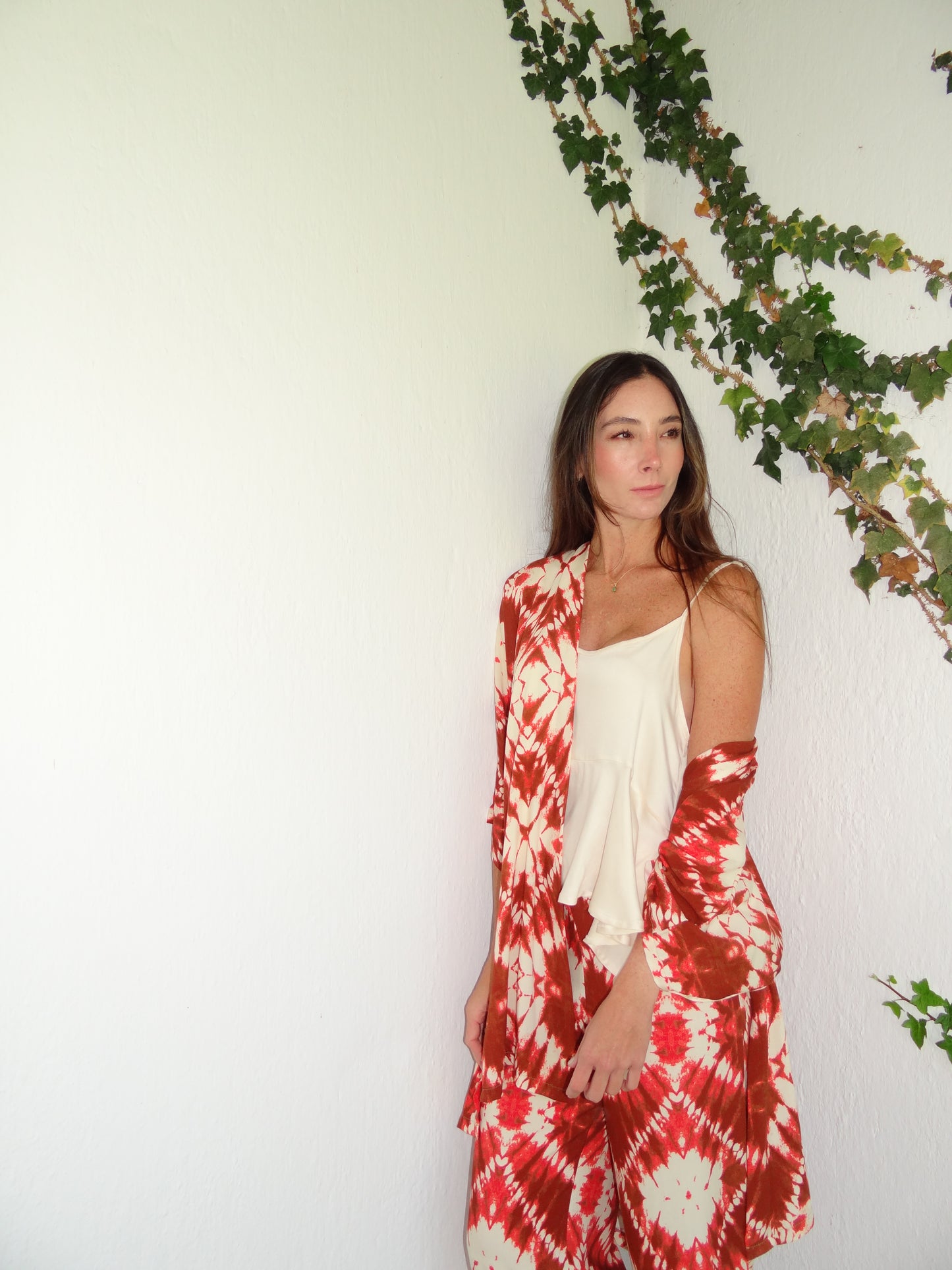 CORAL Kimono + Camisa Tiritas + Pantalón