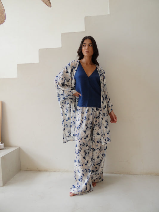 FLORA Kimono + Camisa + Pantalón